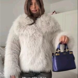 Zara SHORT FAUX FUR JACKET